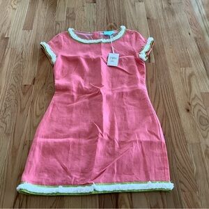 Sail to Sable Pink Dress with Green and White Accents